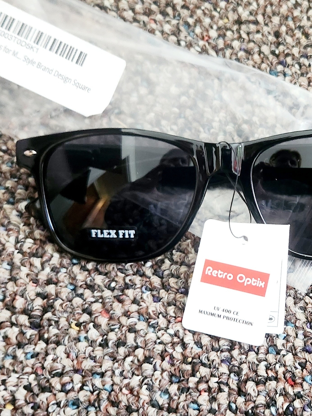 Men's Black Flex Fit Sunglasses
